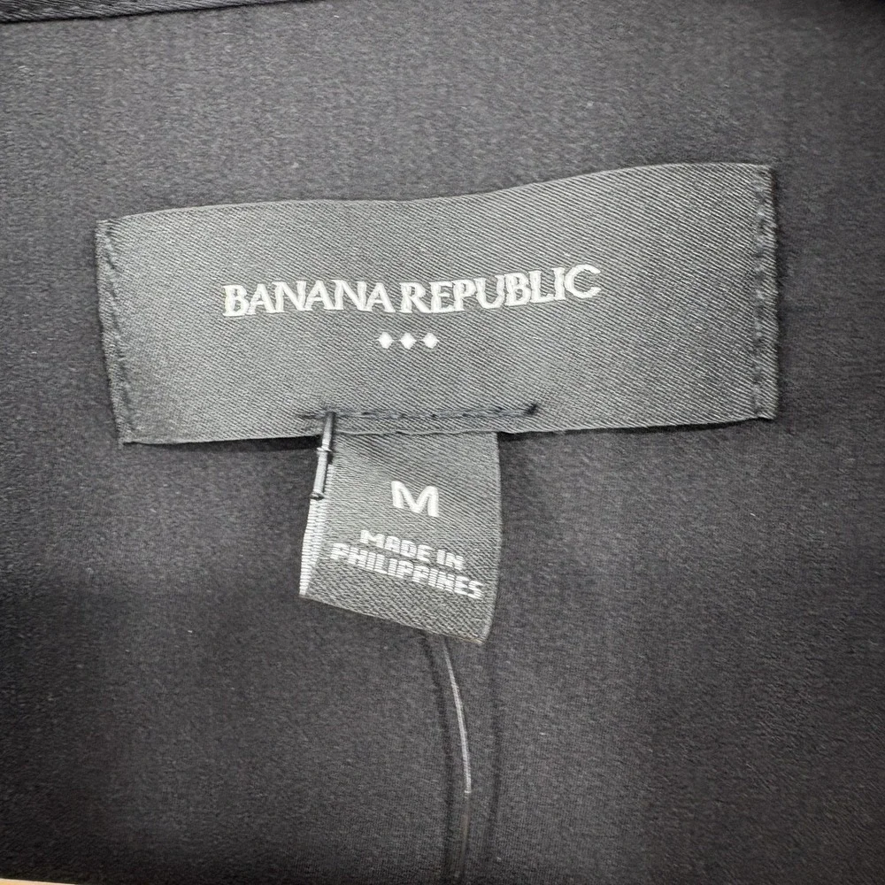 Banana Republic Dress Shirt Mens Medium Black Pleated Tux Stretch Formal NWT